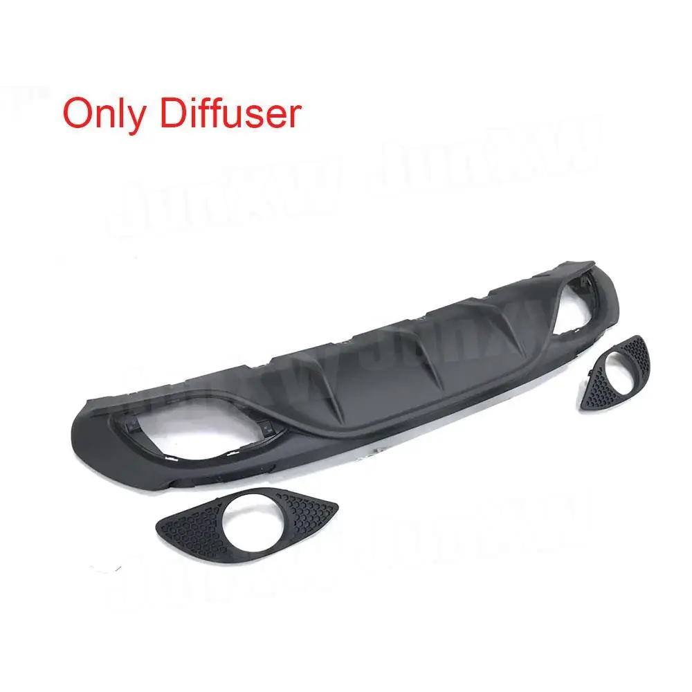 

Задний бампер автомобиля, диффузор, спойлер с насадками для выхлопных газов для Alfa Romeo Giulia, только стандартный комплект кузова из полипропилена 2016-2019, черный