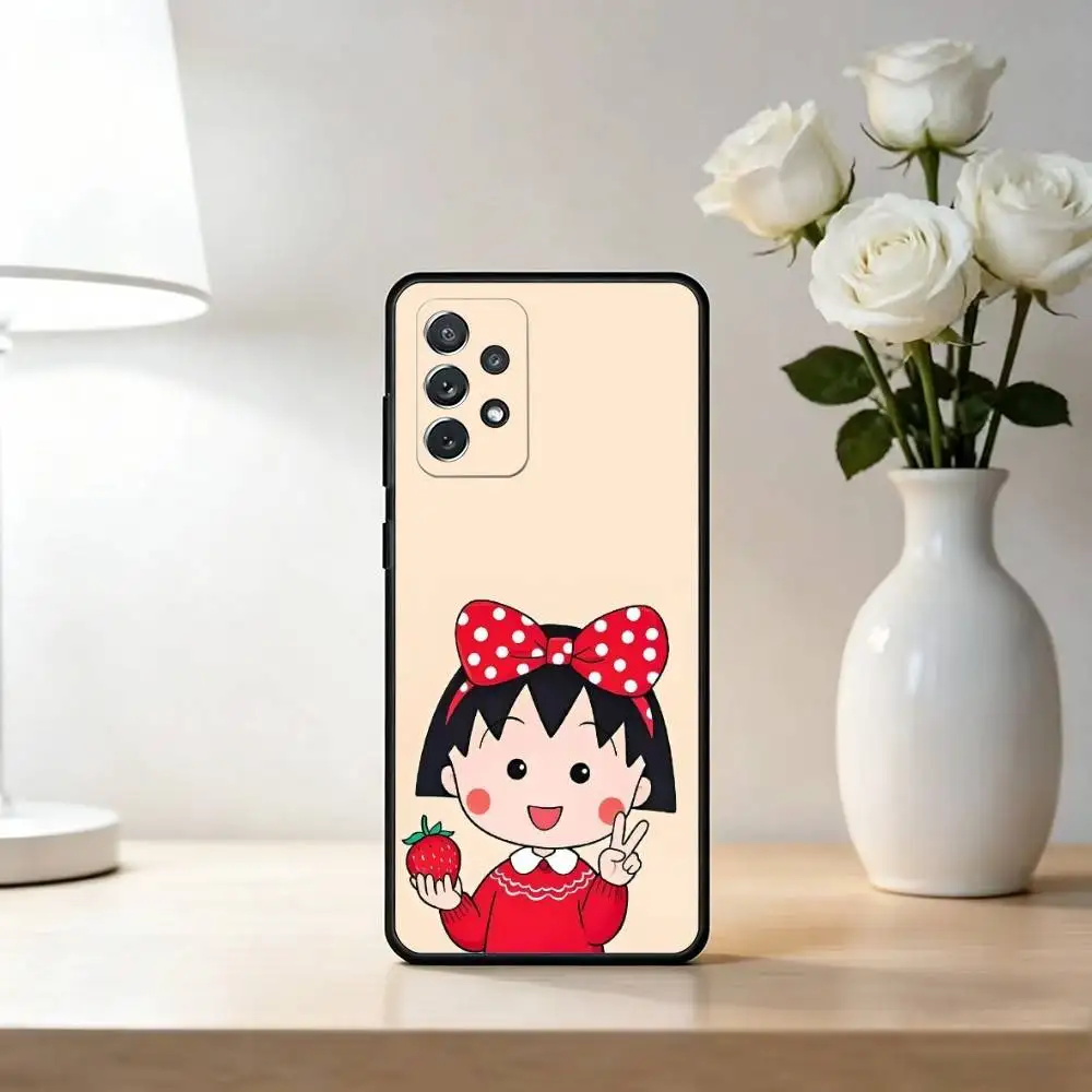 Фото Чехол для телефона C-Chibi Maruko-chan для Samsung S25, S24, S21, S22, S23, S30, Ultra, S20, Plus, Fe, Lite, Note, 10, черный чехол №3