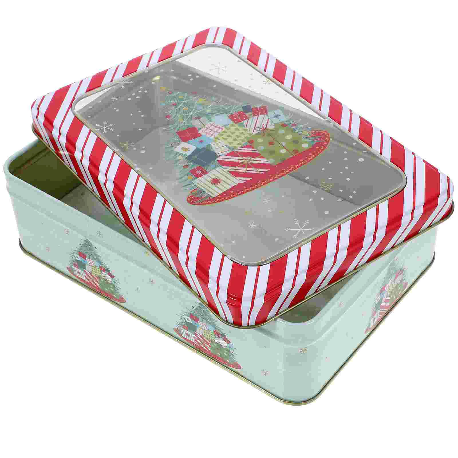 

Cookie Tins With Lids Christmas Candy Biscuit Containers Film Tinplate Sugar Case