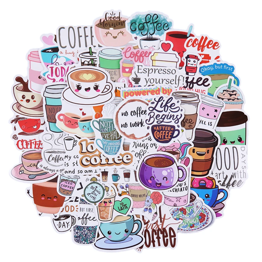 

50PCS/Pack Anime Sticker Mix Vintage Paster Cartoon Coffee Toy Funny Decal Scrapbooking DIY Waterproof Stickers Gifts