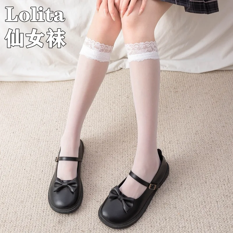 

Lace Lolita Calf Socks Socks Women Middle Tube Socks JK Long Tube Sexy Pure Desire Lace Stockings Half Leg Lolita,harajuku