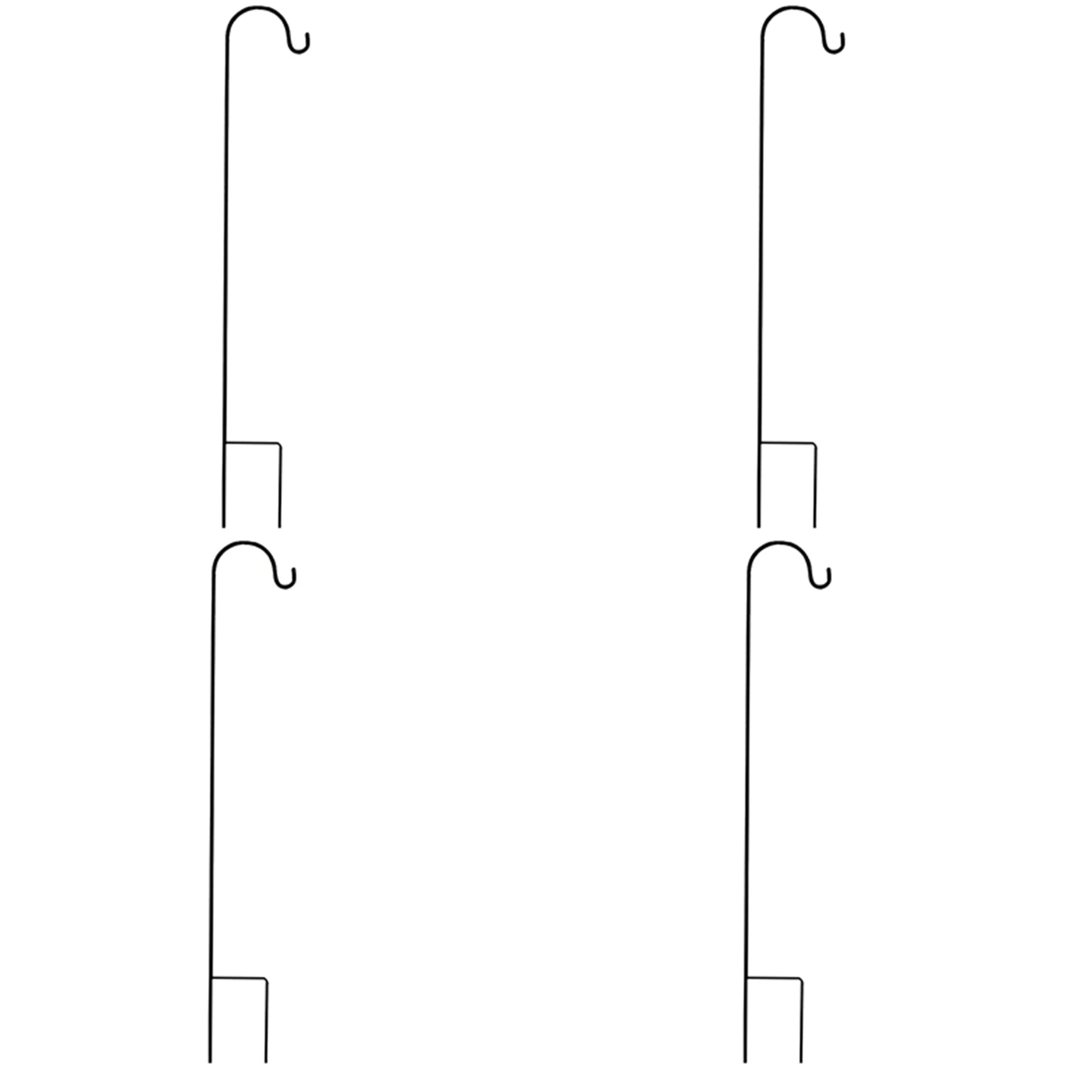 

4X Shepherd Hooks Rust Resistant Garden Stake Outdoor Metal Plant Stand Hanger Bird Feeder Pole 80.5X10X1cm
