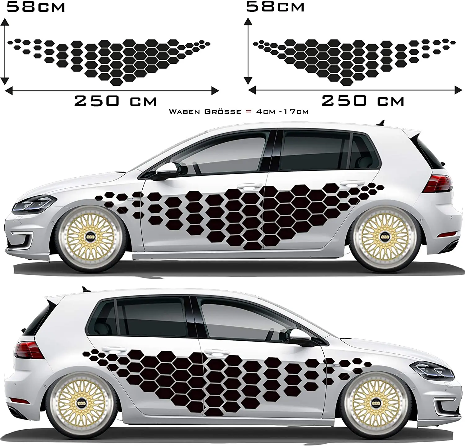 

Auto WABEN Seitenaufkleber Muster Waben Rauten Muster Rautendekor Style Autoaufkleber