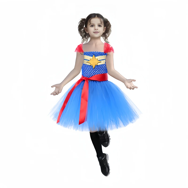 

Girls Captain Amazing 2 Costume for Girls Dress Up Superhero Costume Children Halloween Costume for Kids