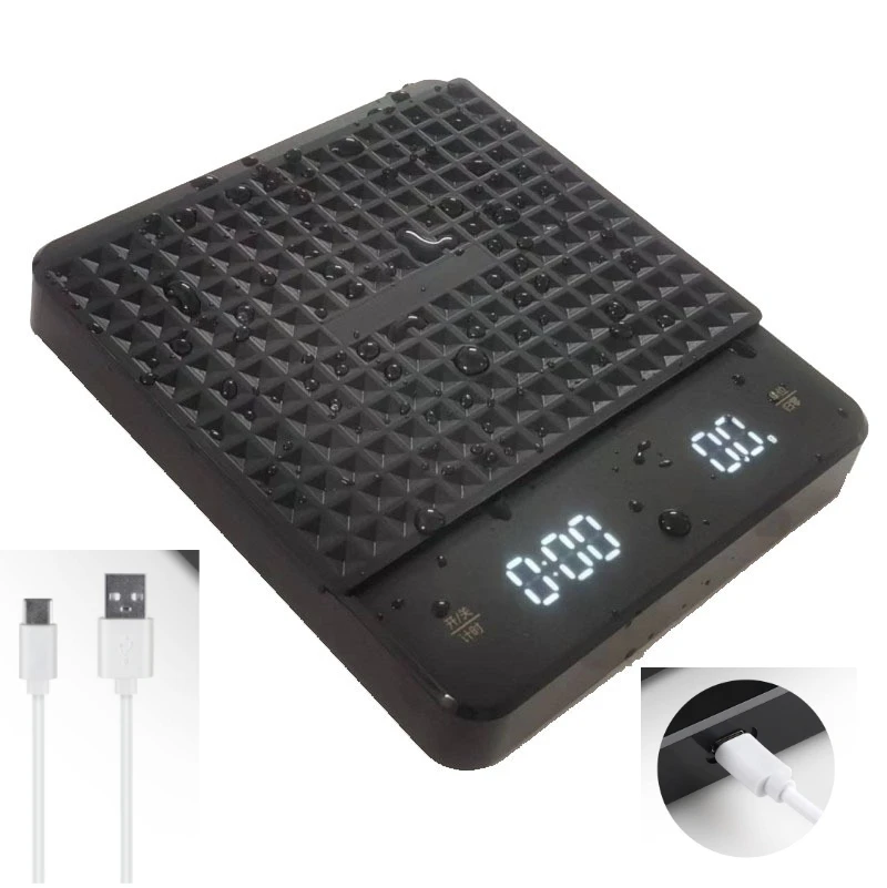 3kg/0.1g Smart Drip Coffee Scale USB Charge Timing LED Digital High Precision Hand-Held Electronic Coffee Scale with Timer images - 6