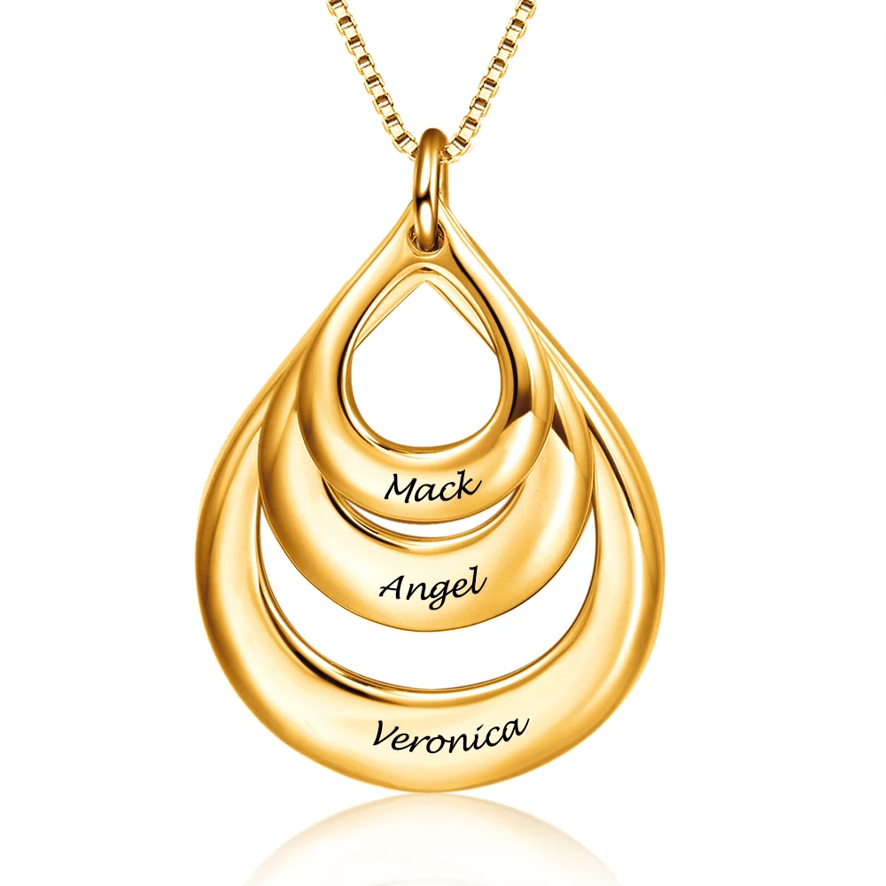 

Personalized Custom Three Laps Pendant Necklace Fashion Jewelry Gold Plated Necklace