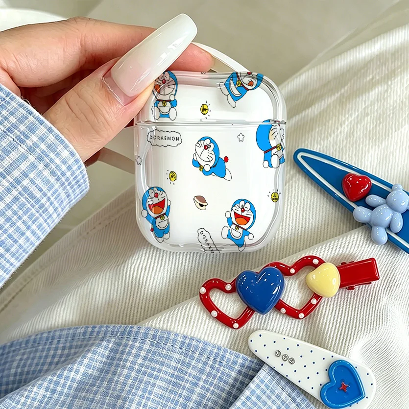 Фото Милый 3D-чехол Doraemon из мягкого полупрозрачного силикона для Airpods 4 3 Pro 2 1, защитный чехол для беспроводных наушников Pro2 №4