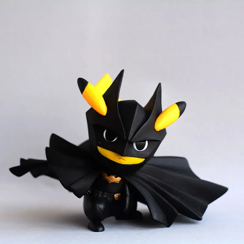 

Cartoon Anime Pokemon Pikachu Doll Hand-made Batman Cosplay Car Decoration Home Decoration Doll Boy Collection Gift