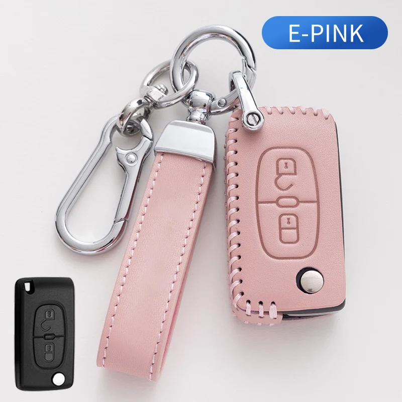 

Чехол из воловьей кожи высокого качества для автомобильного ключа Citroen C2, C3, C4, C8, PEUGEOT 308, 207, 307, 3008, 5008