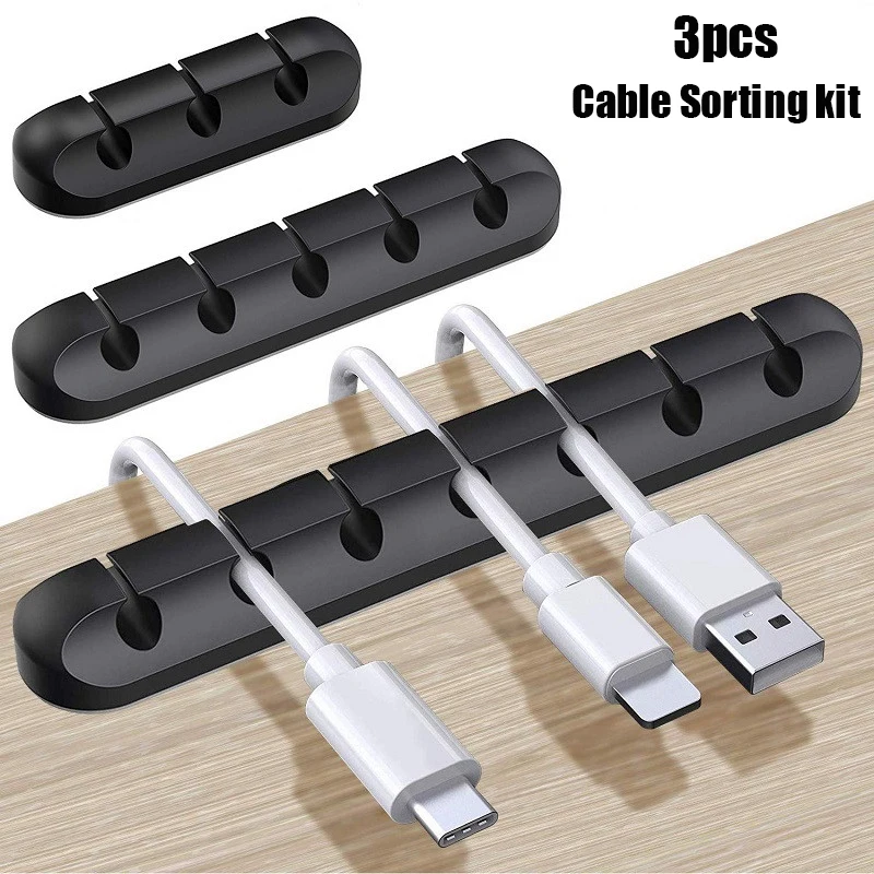 

Silicone Cable Organizer Management Wire Holder Flexible USB Cable Winder Tidy Clip For Mouse Keyboard Earphone Protector Holder