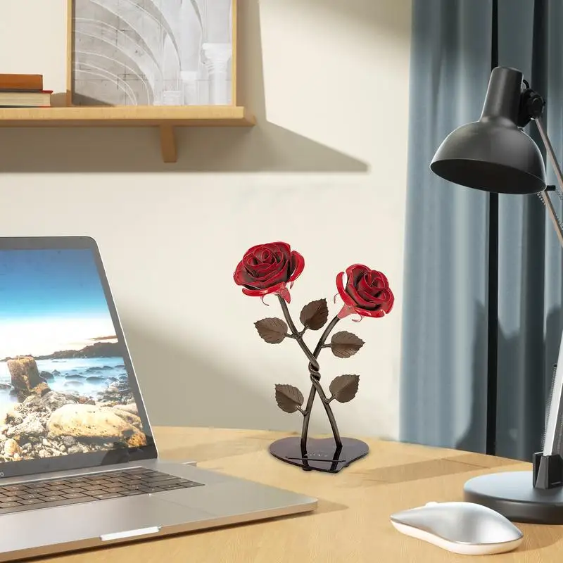 Фигурка красной розы универсальная блестящая имитация модель сада спальни