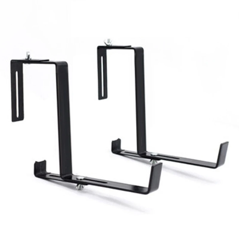 

1 Pair Trough Plant Pot Hanging Hooks Rail Balcony Planter Holder Brackets Iron Hooks Height Adjustable -S