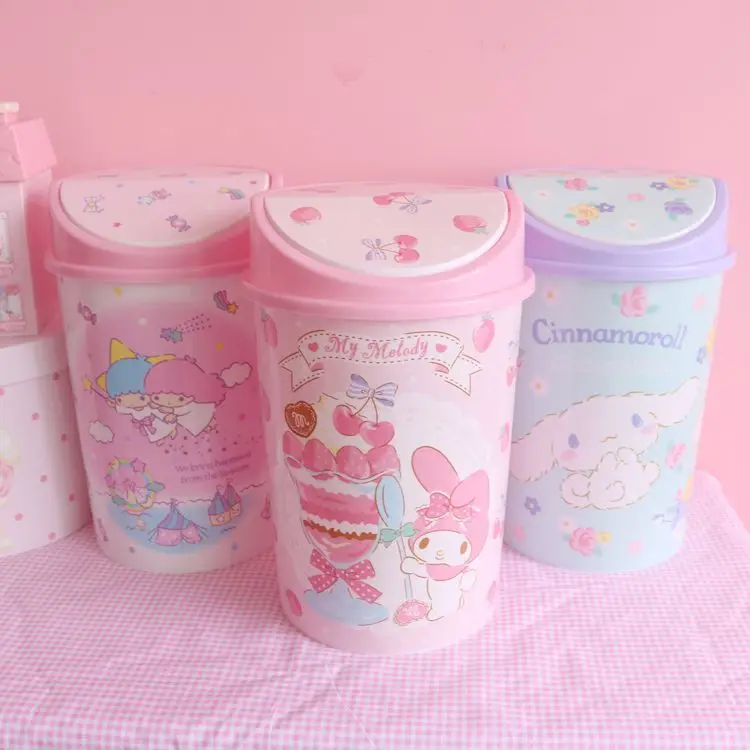 Kawaii Sanrio серия Kuromi аниме мультфильм мусорная корзина My Melody Cinnamoroll Kitty пластиковая