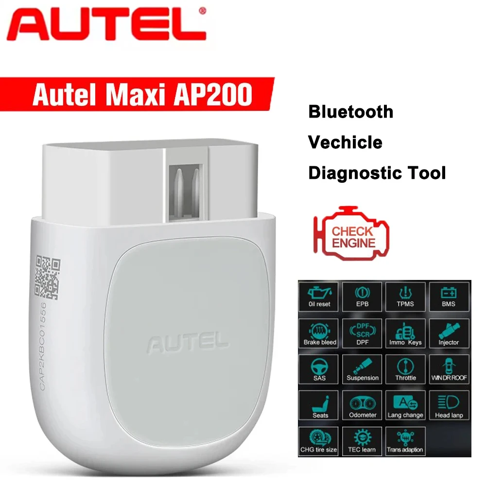 

Автодиагностический Прибор Autel MaxiAP AP200 Bluetooth С Полным Набором Функций AutoVIN, TPMS, IMMO