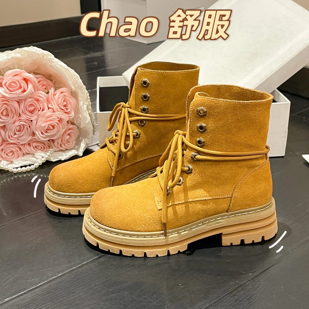 

Женские сапоги со шнуровкой, Роскошные Дизайнерские Сапоги, зимняя обувь на платформе с круглым носком, на плоской подошве, 2022 Ru