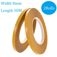 2pcs 8mm pet transparent double sided tape strongly fixed no trace waterproof high temperature resistant double sided tape 50m