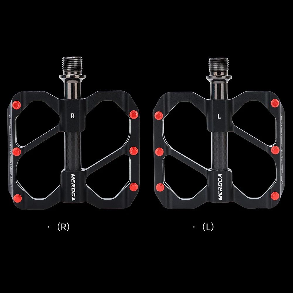

Велосипедная педаль с 3 подшипниками, алюминиевый сплав, противоскользящий, черный/красный, углеродное волокно, дорожный велосипед, высокая производительность, высокое качество