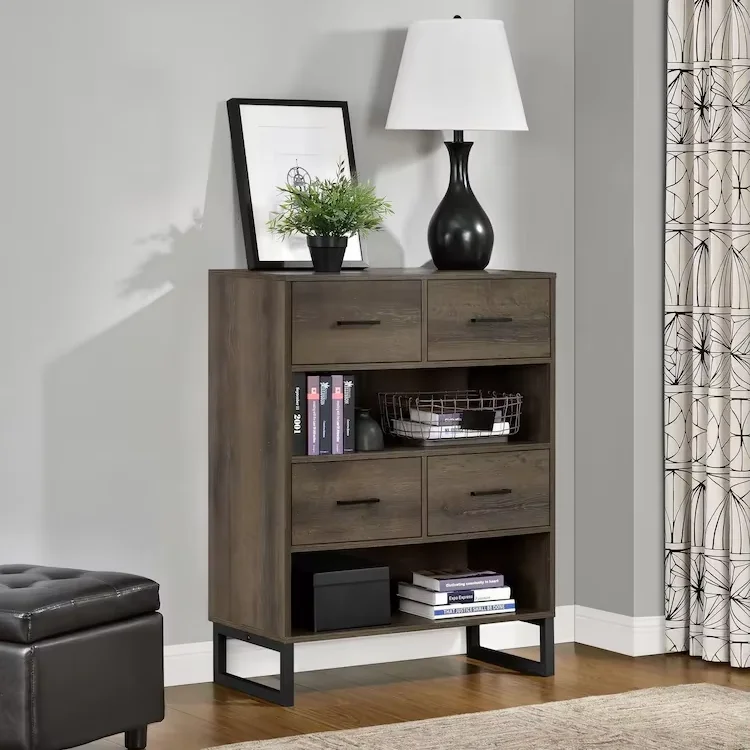 Фото Hohes интеллектуальные торговли Mit Schubladen Breites Bosnacherregal Mit 2 Schubladen, Moderne musicacherregal-Steh Regale №1