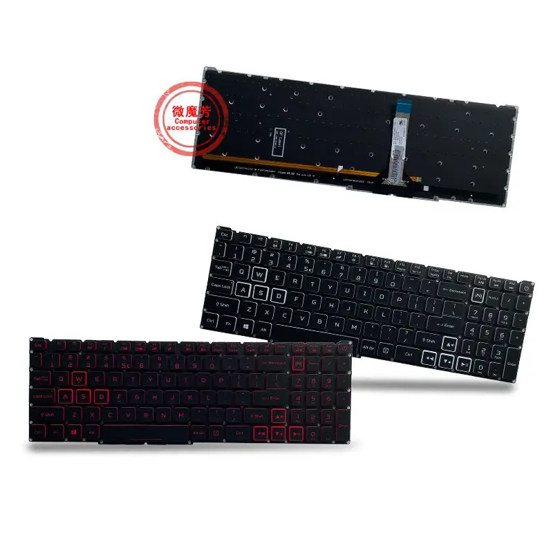 

New US/Russian Red Backlit Laptop keyboard for Acer Nitro 5 AN515-56 AN515-57 AN515-45 Predator Helios 300 PH315-54 LG05P-N12B3L