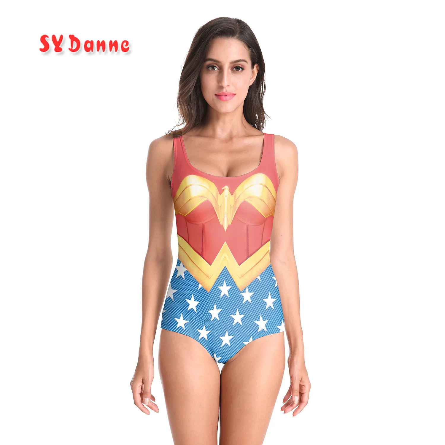 Взрослые дети яркий купальник для супердевушек женский пляжный женская одежда