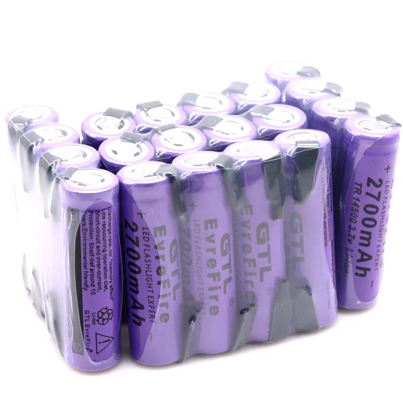 Новая литиевая батарея 14500 перезаряжаемая для сварки никелевая лампа 3 7 в 2700 мАч