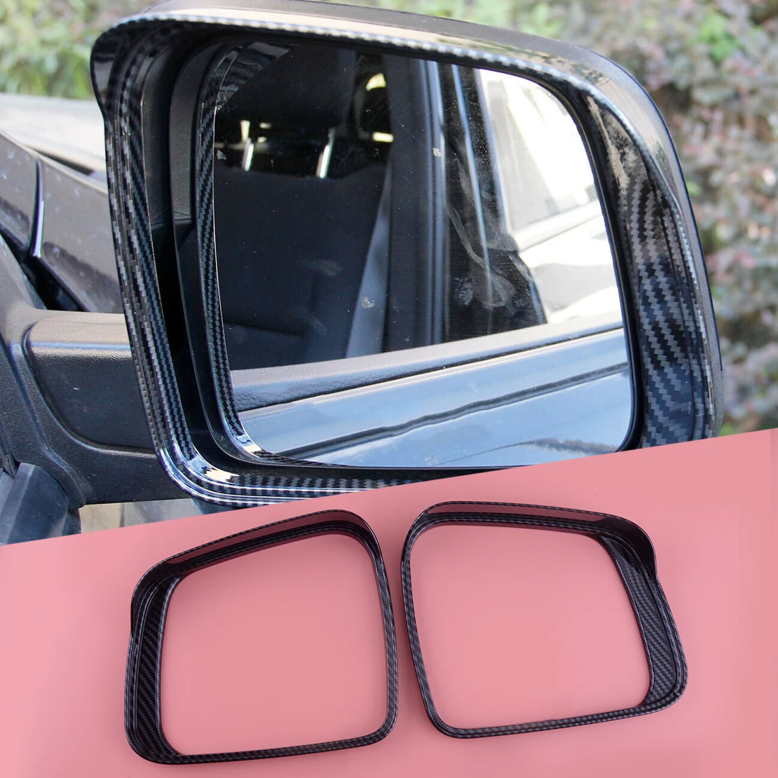 

1 Pair Car Side Rear Mirror Visor Rain Eyebrow Cover Trim Carbon Fiber Style Fit for Dodge Durango 2011-2017 2018 2019 2020 2021