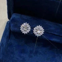 caoshi fancy shiny zirconia stud earrings for women aesthetic bridal wedding accessories dazzling versatile jewelry for female