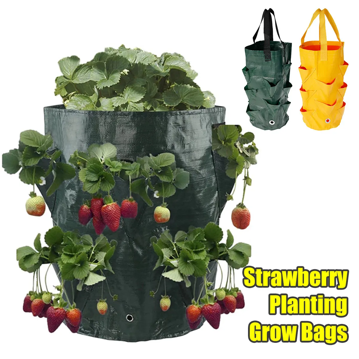 

Мешок для выращивания клубники, полиэтиленовый Воздухопроницаемый мешок для посадки клубники, садовый подвесной мешок с несколькими карма...