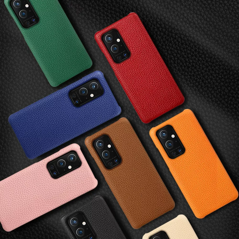 

Genuine Litchi Grain Leather Phone case For Oneplus 9 10 Pro 9R 8 Pro 7 6T 7T Pro 5T 6 5 Nord N100 One plus Luxury Back Cover