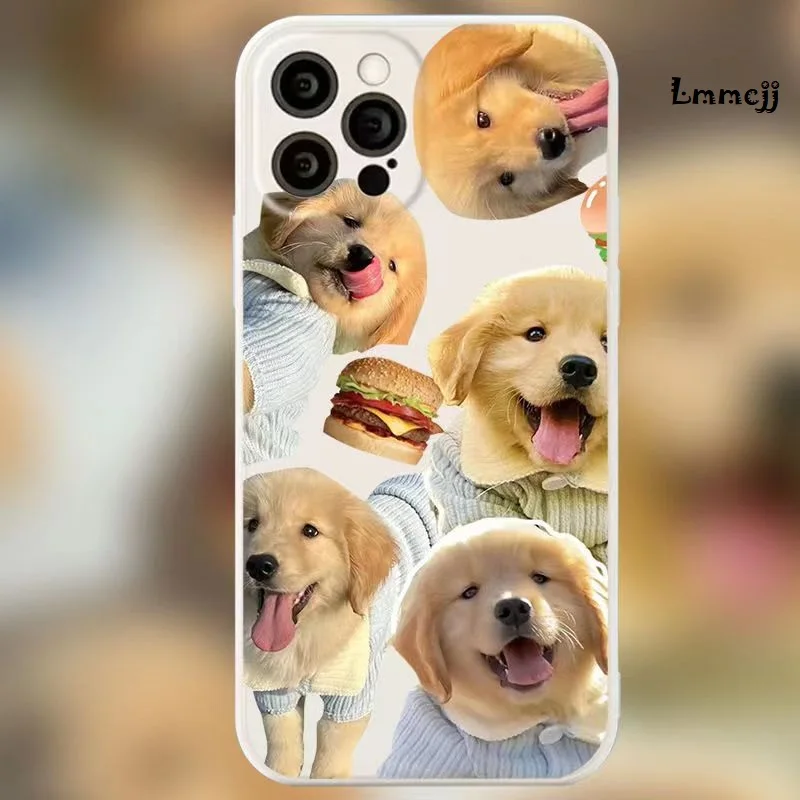 

Lmmcjj Golden Dog Phone Case For iPhone 13 Mini 14 Plus 11 12 Pro Max X XS Max XR Se 2020 For Samsung Galaxy S23 Silicone Cover