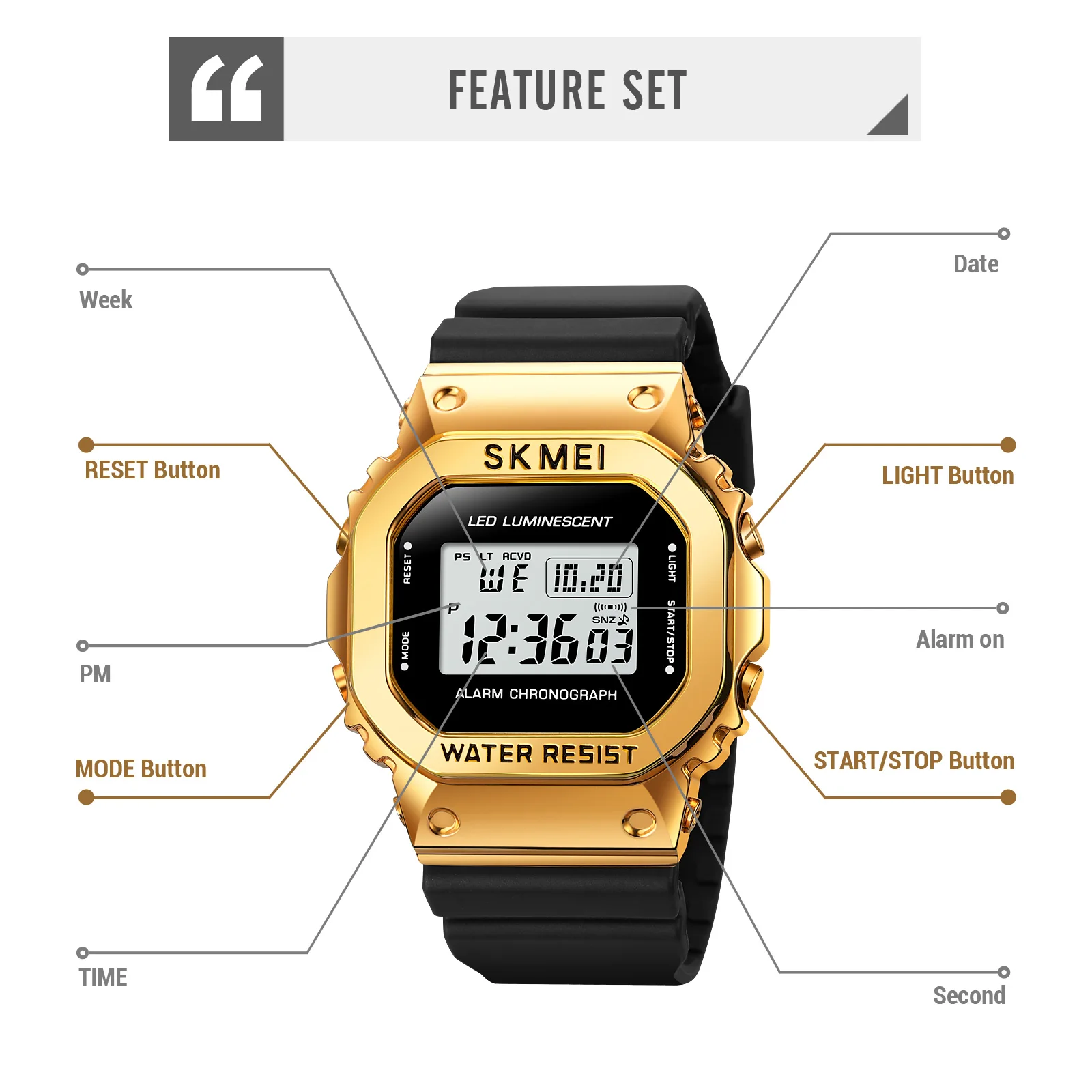 Часы SKMEI G Sytle мужские спортивные брендовые водонепроницаемые