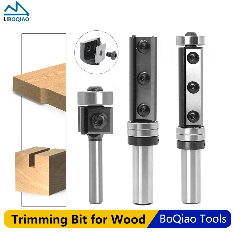 

Концевая фреза для обрезки, 6 мм, 12 мм, 1/2 дюйма, стандартный Фрезерный резак, строгальный станок для дерева, прямой резак с ЧПУ, 1 шт.