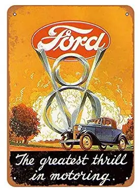 

Rustic V8 Automobiles Vintage Look Metal Sign