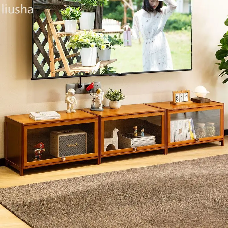 

TV cabinet small apartment type home living room new coffee table TV cabinet integrated composite wall non-solid wood modern