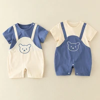 bag fart clothes baby summer boy baby suspender bodysuit newborn thin section short sleeved rompers