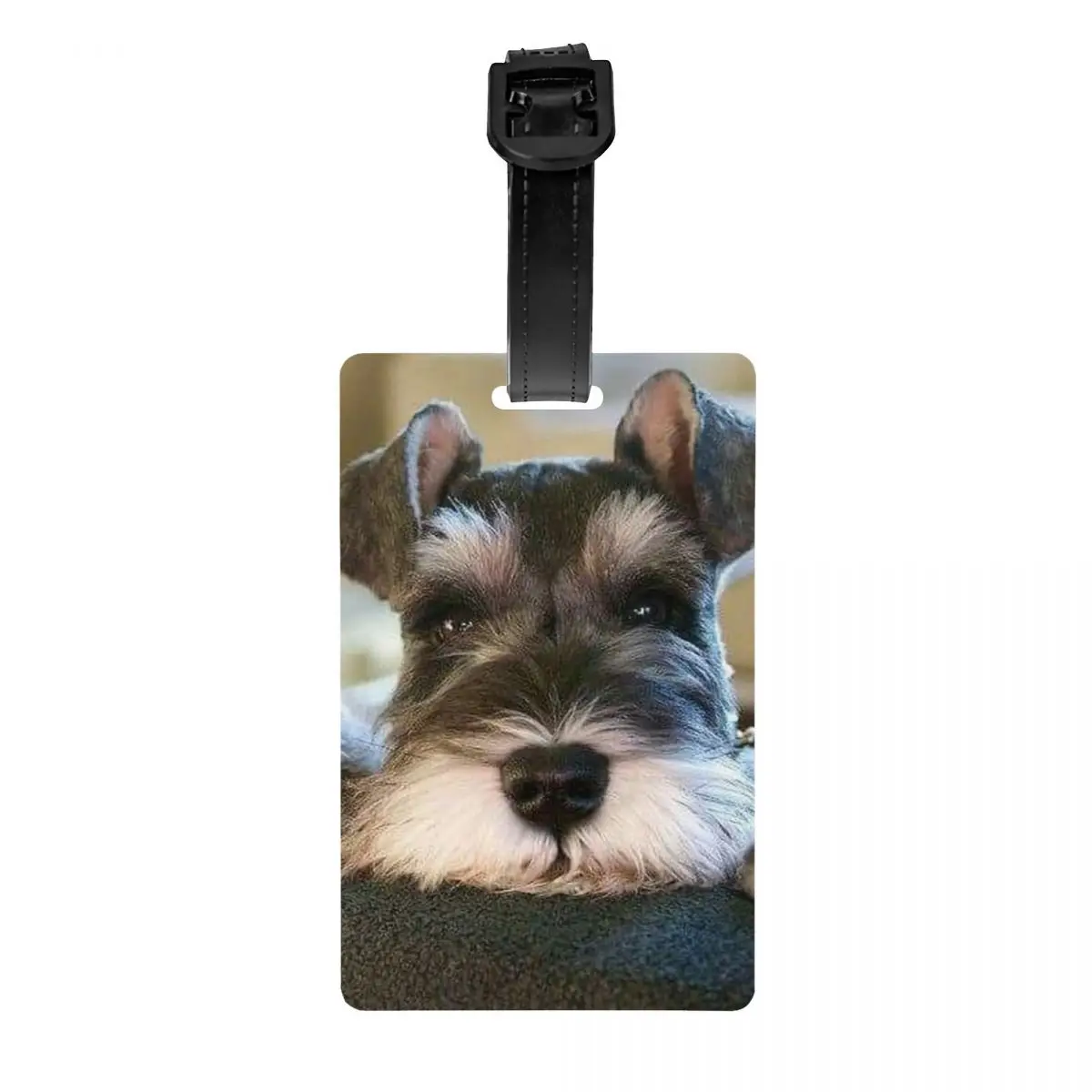 

Миниатюрная бирка для багажа с изображением собаки шнауцера, милый щенок, персонализированные бирки для багажа с изображением животных, личная Обложка с именем, удостоверение личности