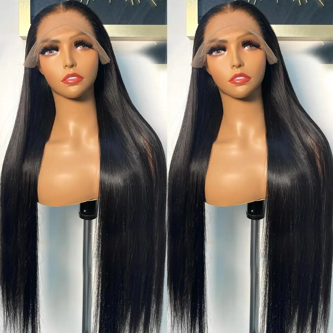 

13x6 Transparent Lace Front Wig Human Hair Straight Wig Pre Plucked 360 Lace Frontal Wig HD Lace Glueless Wig Bling Hair Wigs