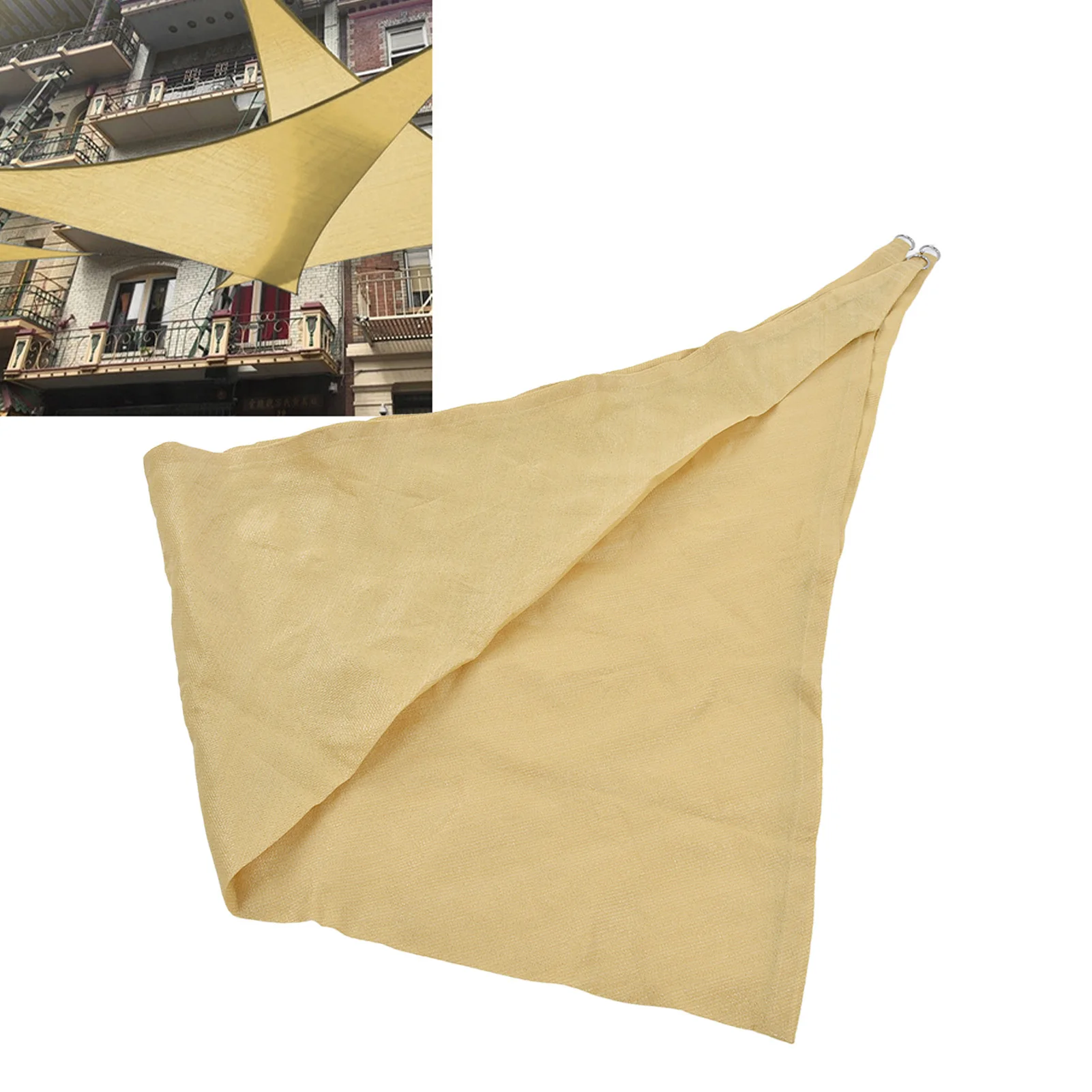 Бежевый Треугольный Солнцезащитный Козырек Из Полиэтилена Hdpe 3x3x3 М Для Садового