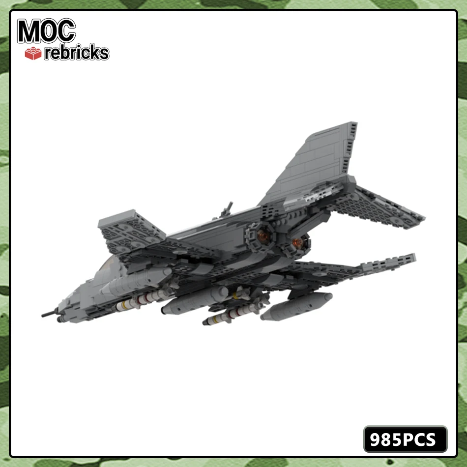 MOC военная серия модель строительного блока F-4G дикая ласка летающее оружие набор