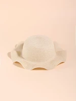 hats gorras sombreros capshat 2pcs parent baby wave trim straw hat beach