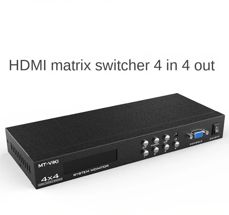 4 In 4 Out HDMI Matrix Switcher HD Decoding Audio and Video Digital Monitoring Host MT-HD414 enlarge