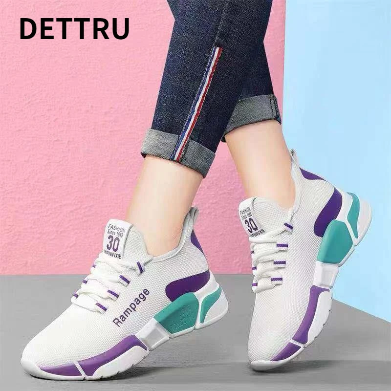 

Кроссовки женские сетчатые на шнуровке, Вулканизированная подошва, дышащие легкие, повседневная теннисная обувь, 2022