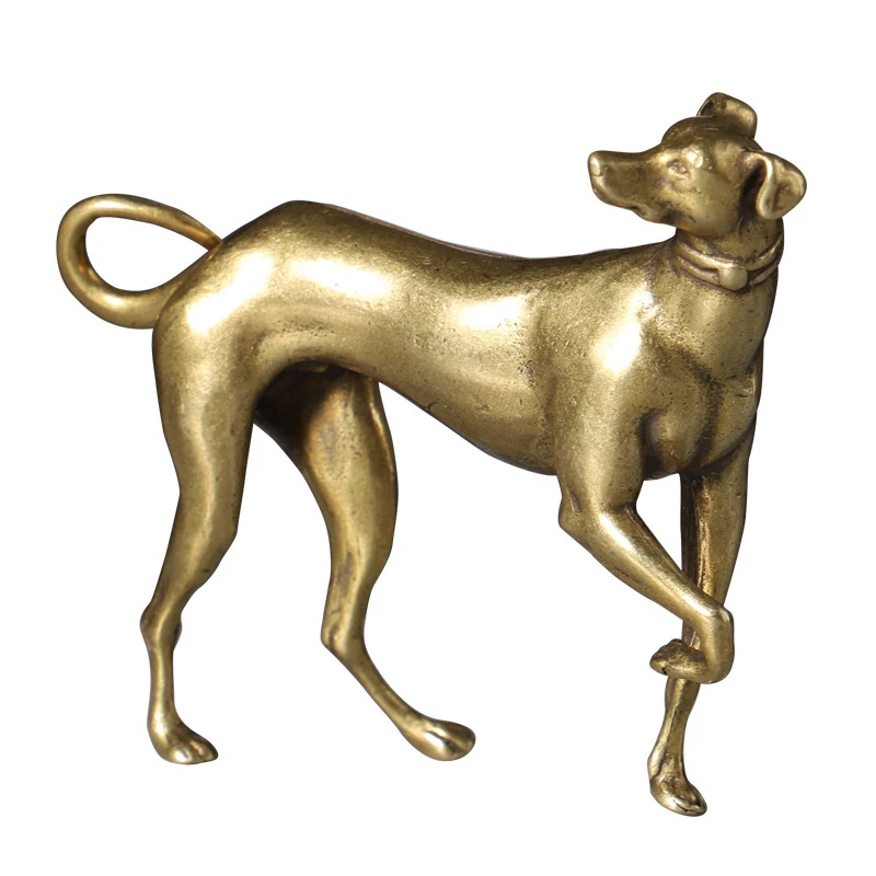 

Solid Brass Loyal Dog Desk Ornaments Vintage Copper Animal Miniatures Figurines Decorations Gifts Home Decor Crafts Accessories