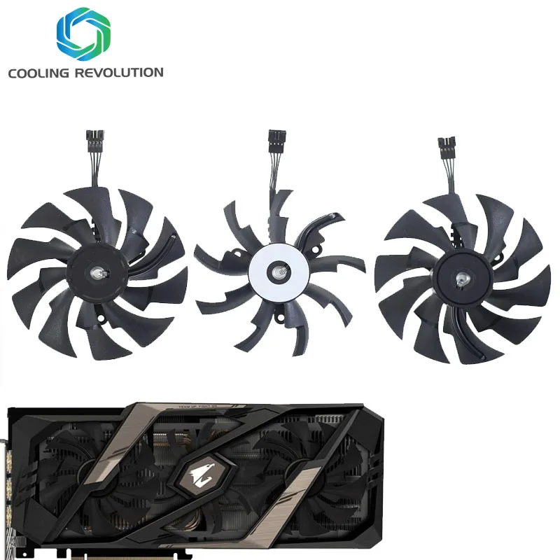 Вентилятор для видеокарты Gigabyte AORUS GeForce RTX 2060 2070 SUPER 2080 2080Ti XTREME, 95 мм