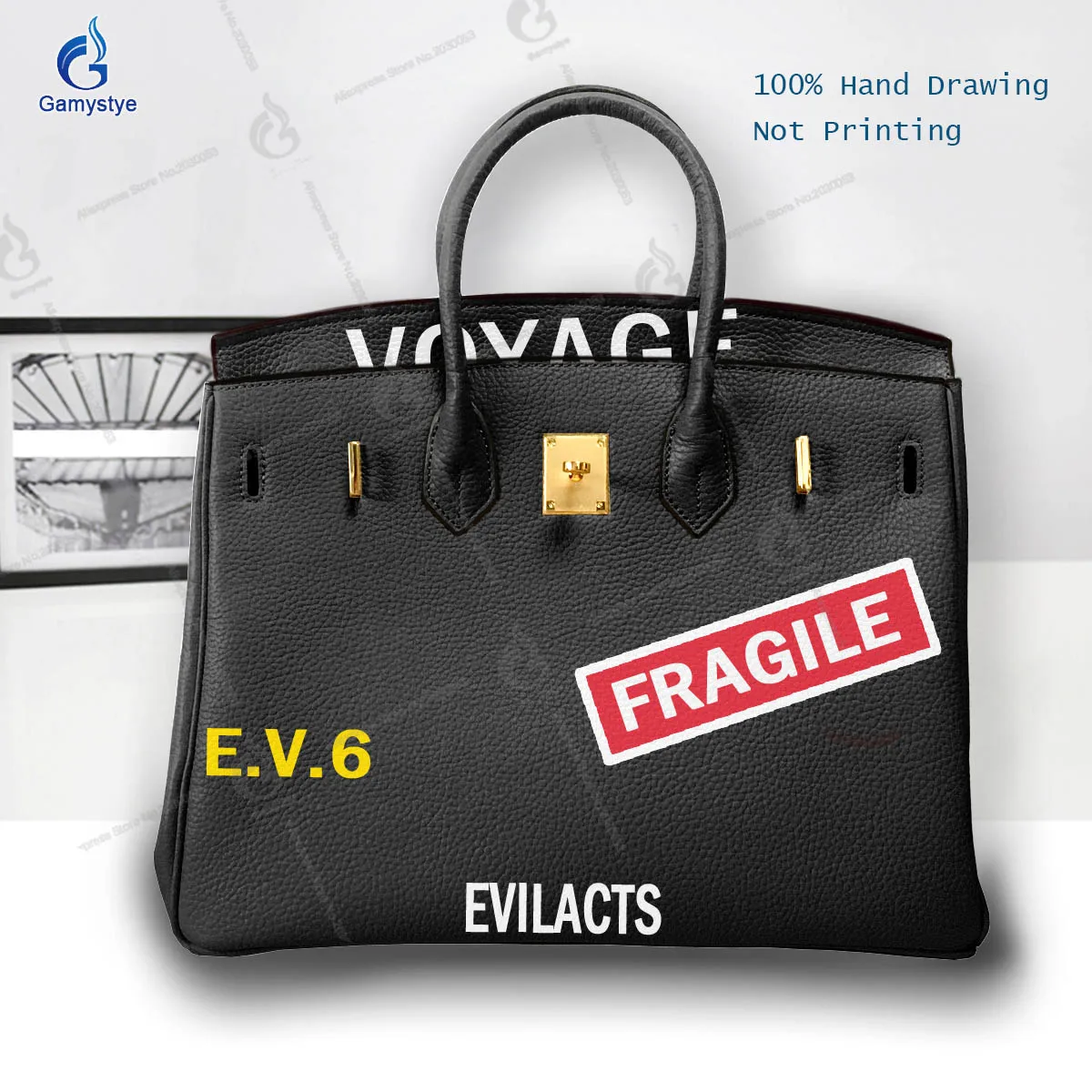 

Large Capacity Bag For Women Luxury Brand Hand Bags Women Solid Shopping Travel Bag 100% Genuine Leather Hand Draw Letters