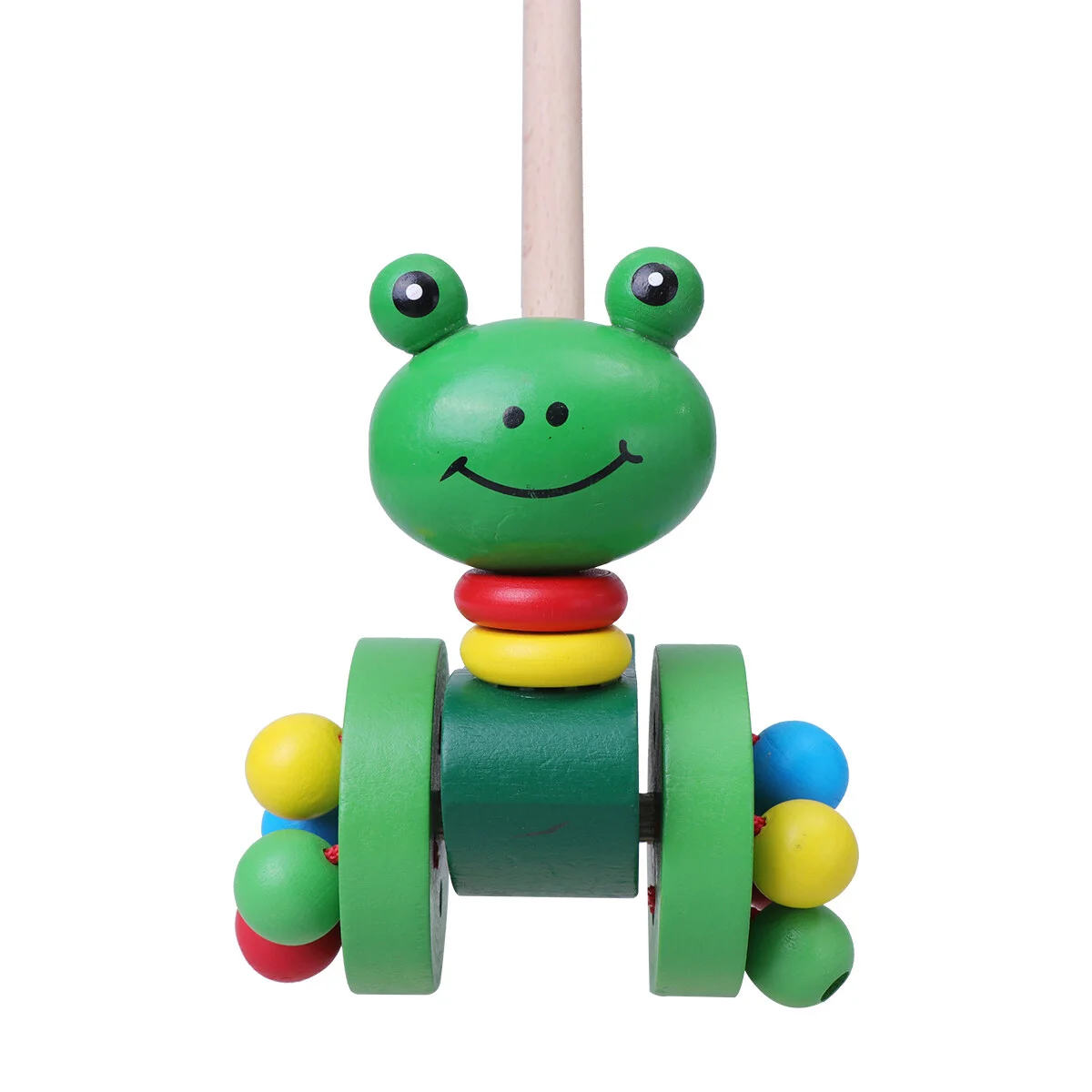

Pushing Toys Toddler Wooden Push and with Detachable Pole Cartoon Carts Walker Wooden Toys Push Rod Cart Toys