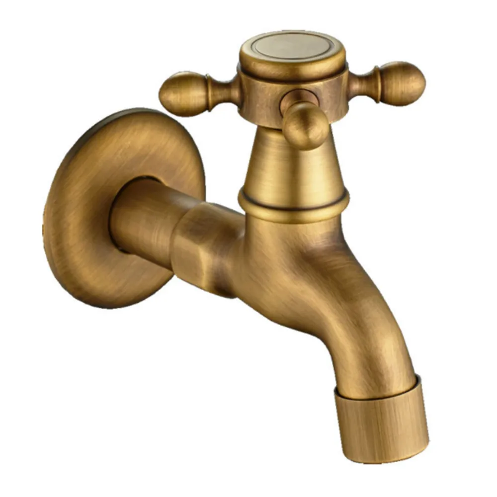 

High-quality Solid Brass Faucet Wall Mounted Single Cold Washing Machine Mop Pool Faucet Outdoor Garden Tap Household Tools