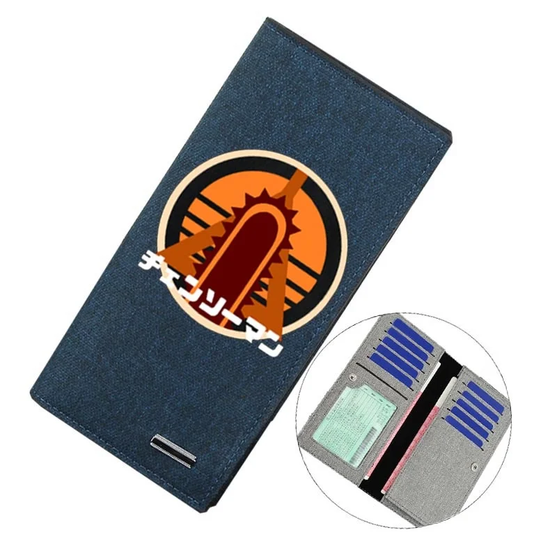 

Длинный кошелек с мультяшным рисунком, мужской кошелек с Бензопилой, Подростковый холщовый многофункциональный кошелек с идентификацией д...