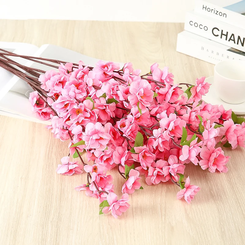 

10pcs Artificial Flowers Peach Blossom Simulation Flower Decoration For Wedding Home Living Room Table