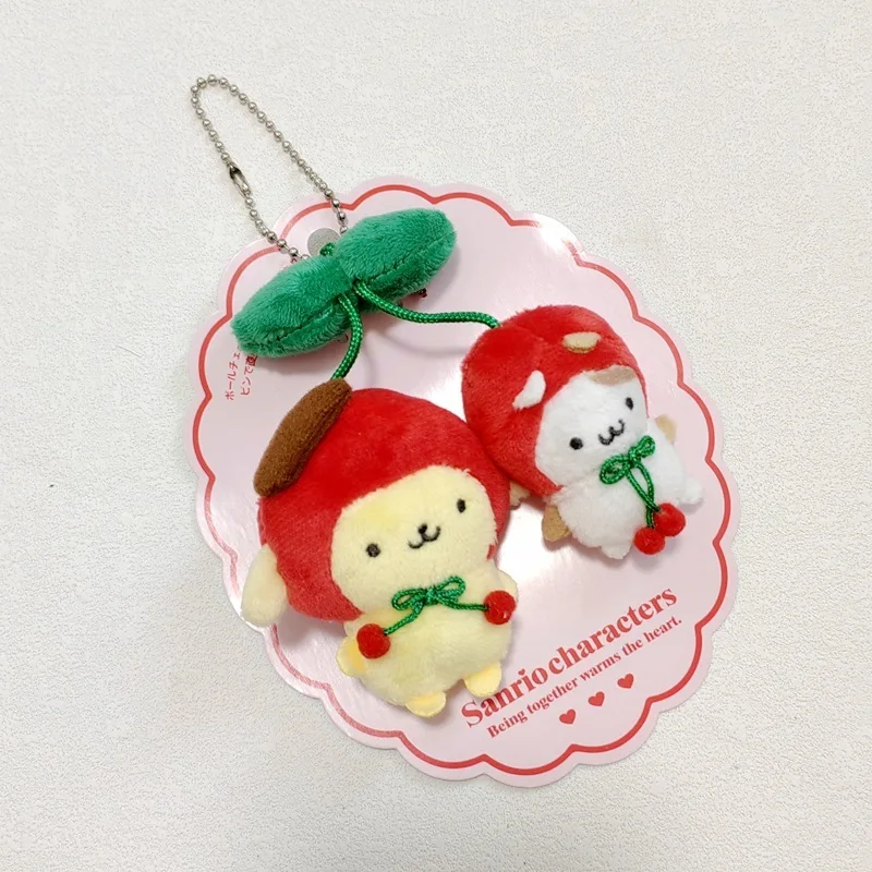 Sanrio вишневая серия подвеска плюшевая кукла Hello Kitty Cinnamoroll Kuromi Pom Purin милый